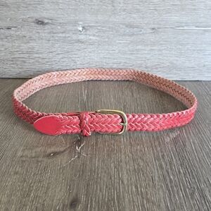 Capezio Red Leather Braided Belt S/M